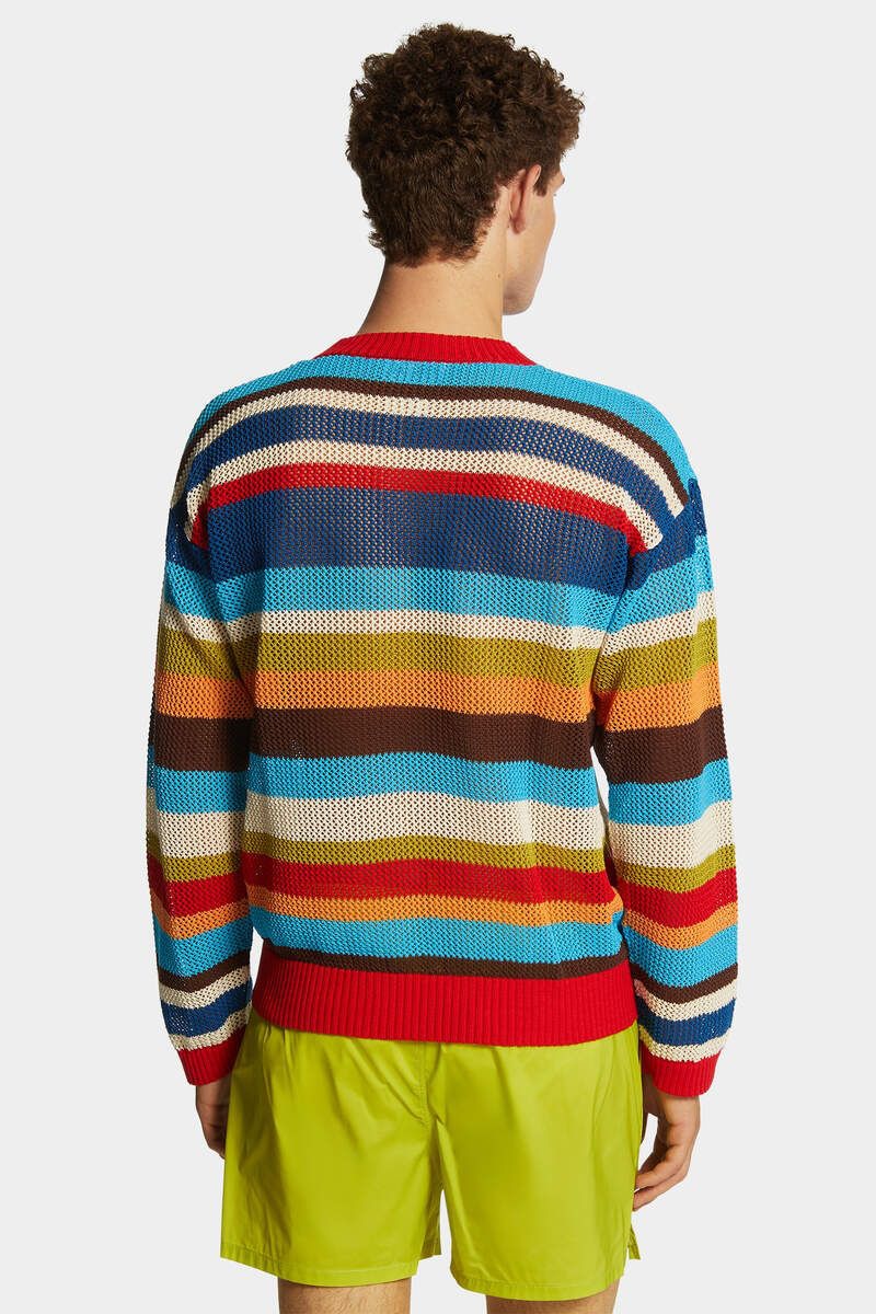 DSQUARED2 Men's Striped Cotton Pullover - Spring/Summer 25