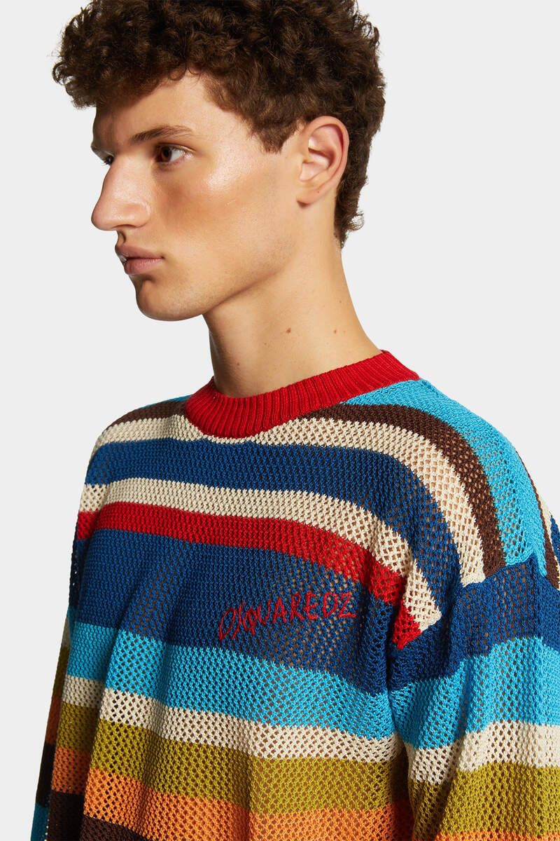 DSQUARED2 Men's Striped Cotton Pullover - Spring/Summer 25