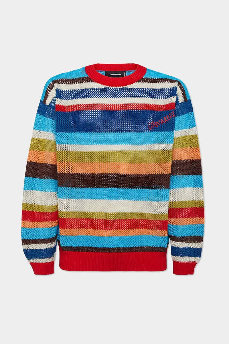DSQUARED2 Men's Striped Cotton Pullover - Spring/Summer 25