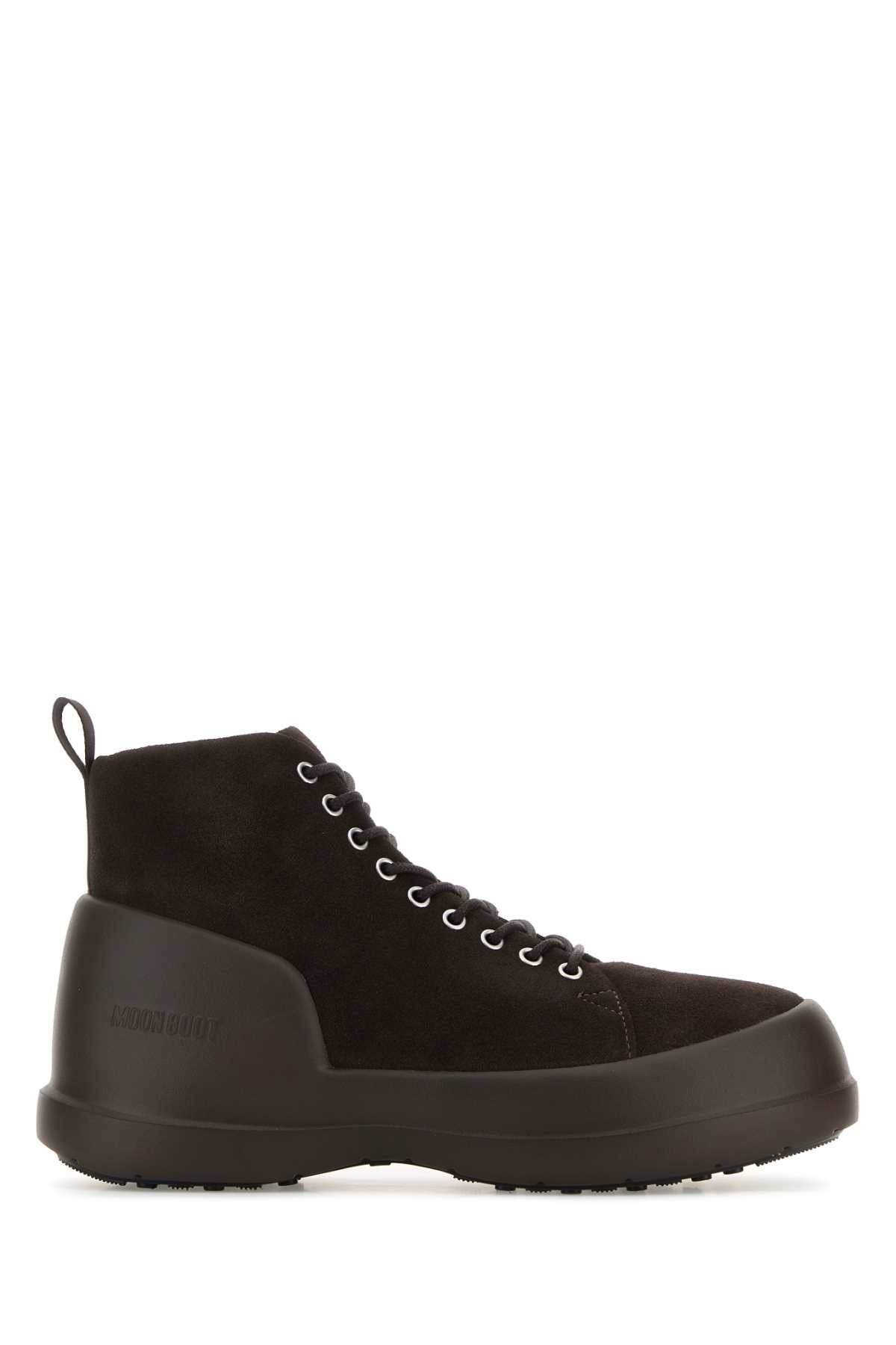 MOON BOOT Suede Lace-Up Mid Sneaker for Men