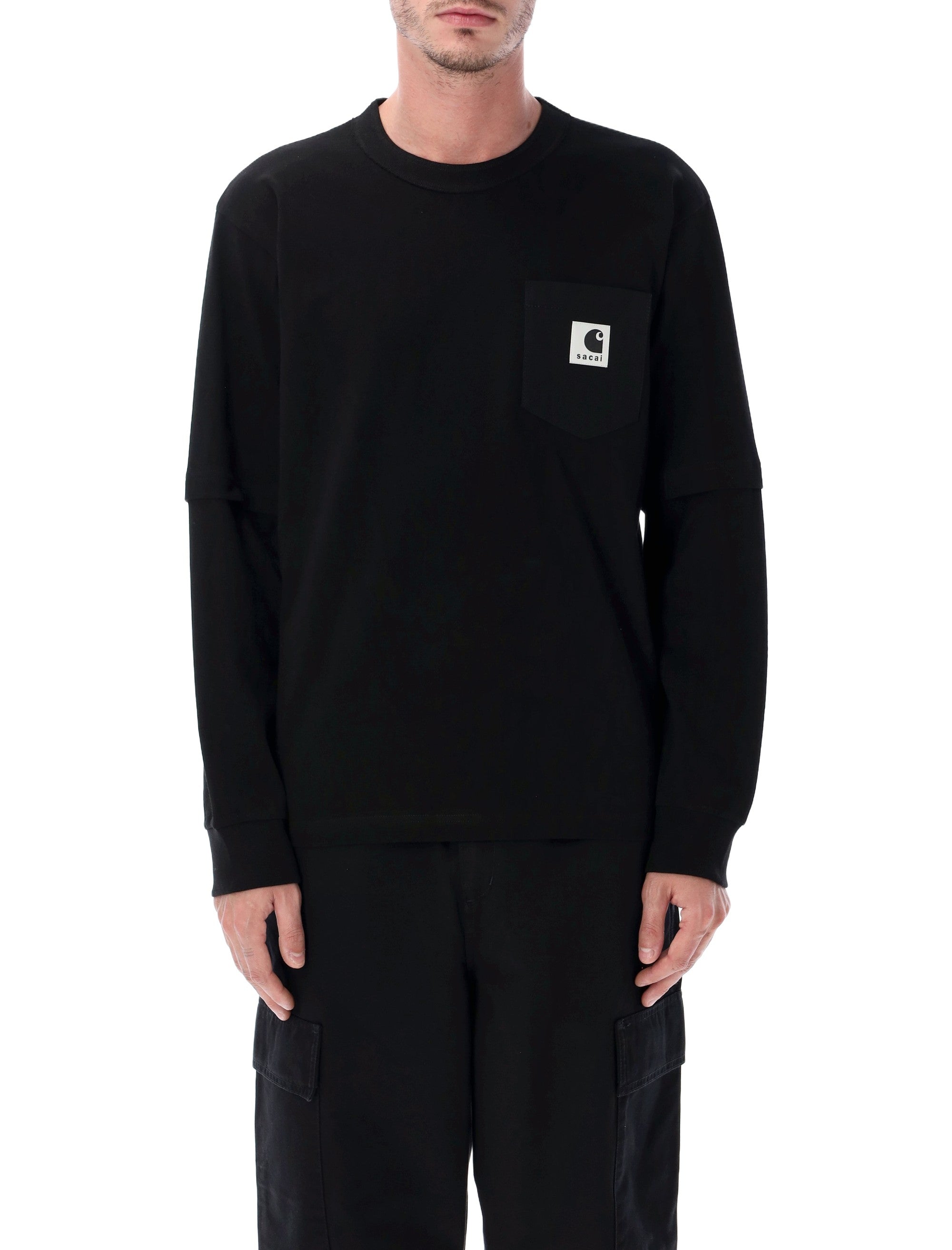 SACAI X CARHARTT WIP Hybrid Long-Sleeve Pocket T-Shirt