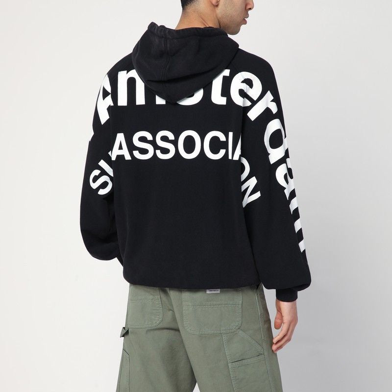 NEW AMSTERDAM SURF ASSOCIATION Oversized Black Sweatshirt with Logo - SS25 Collection