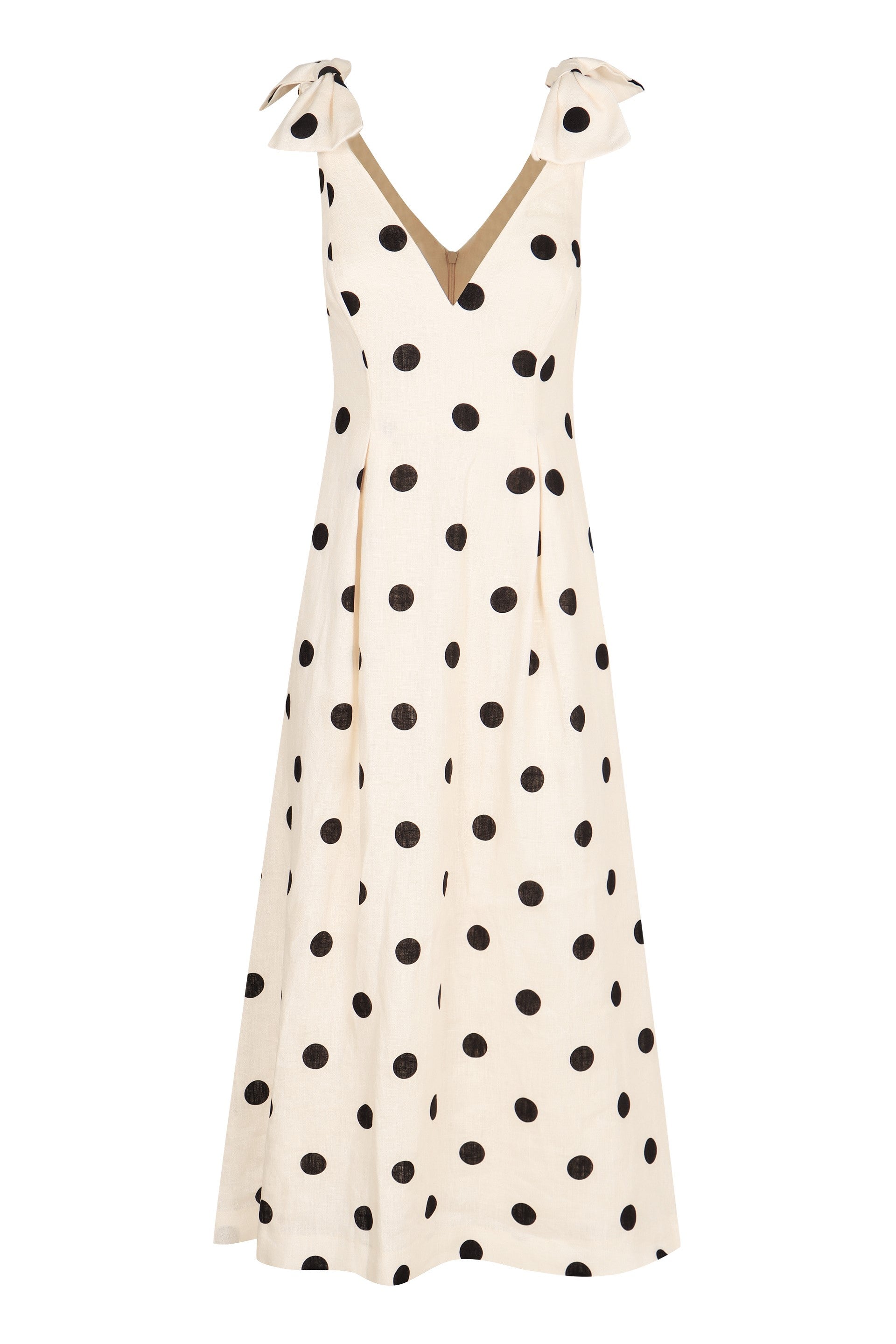 ZIMMERMANN Mini Dress with Polka-Dot Motif and Shoulder Bow Detail
