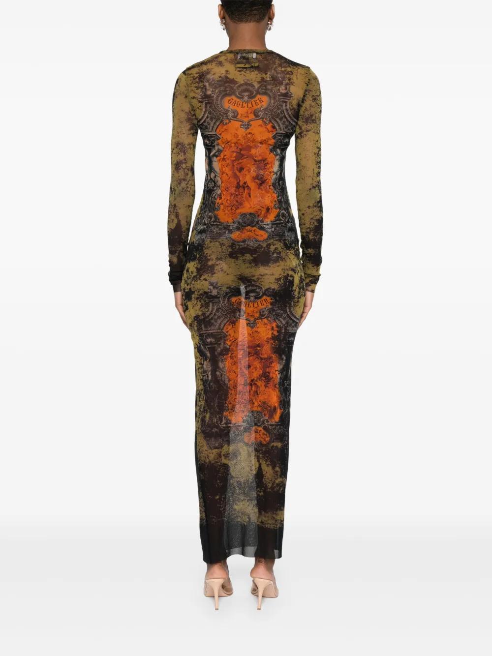 JEAN PAUL GAULTIER Printed Tulle Dress