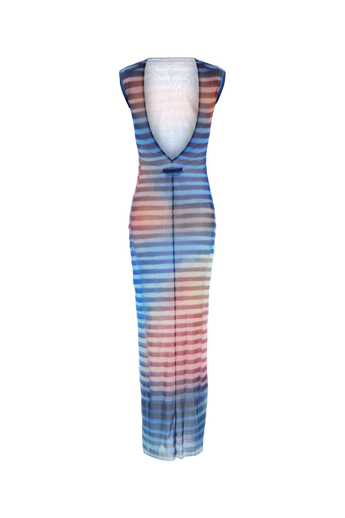JEAN PAUL GAULTIER Mesh Printed Long Dress