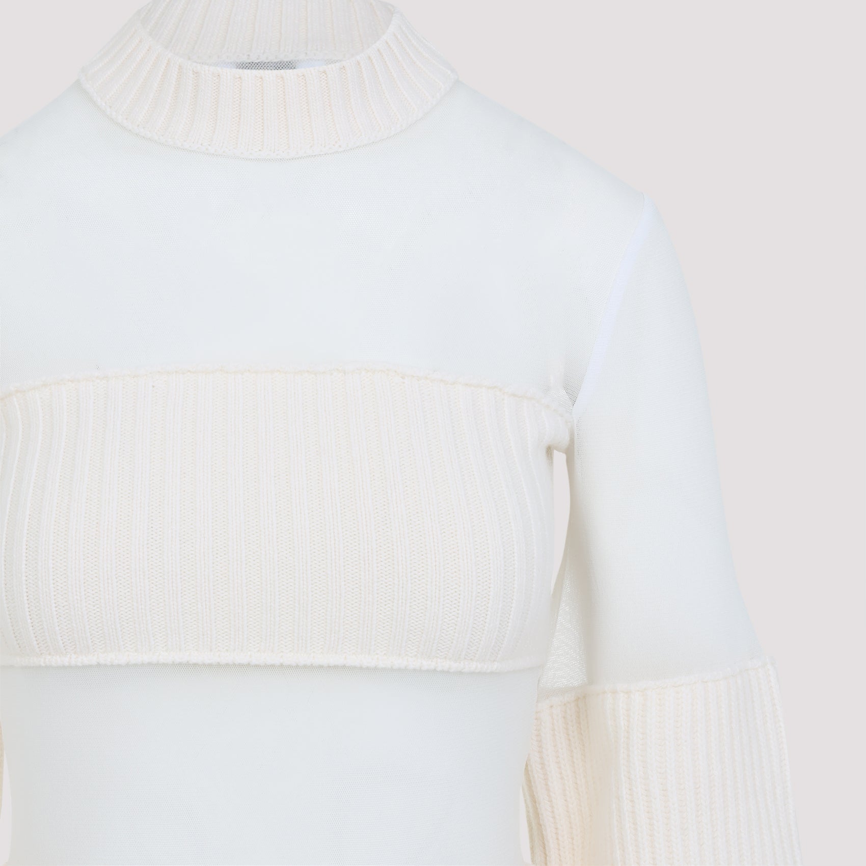 JEAN PAUL GAULTIER Wool Short Dress with Mesh Details