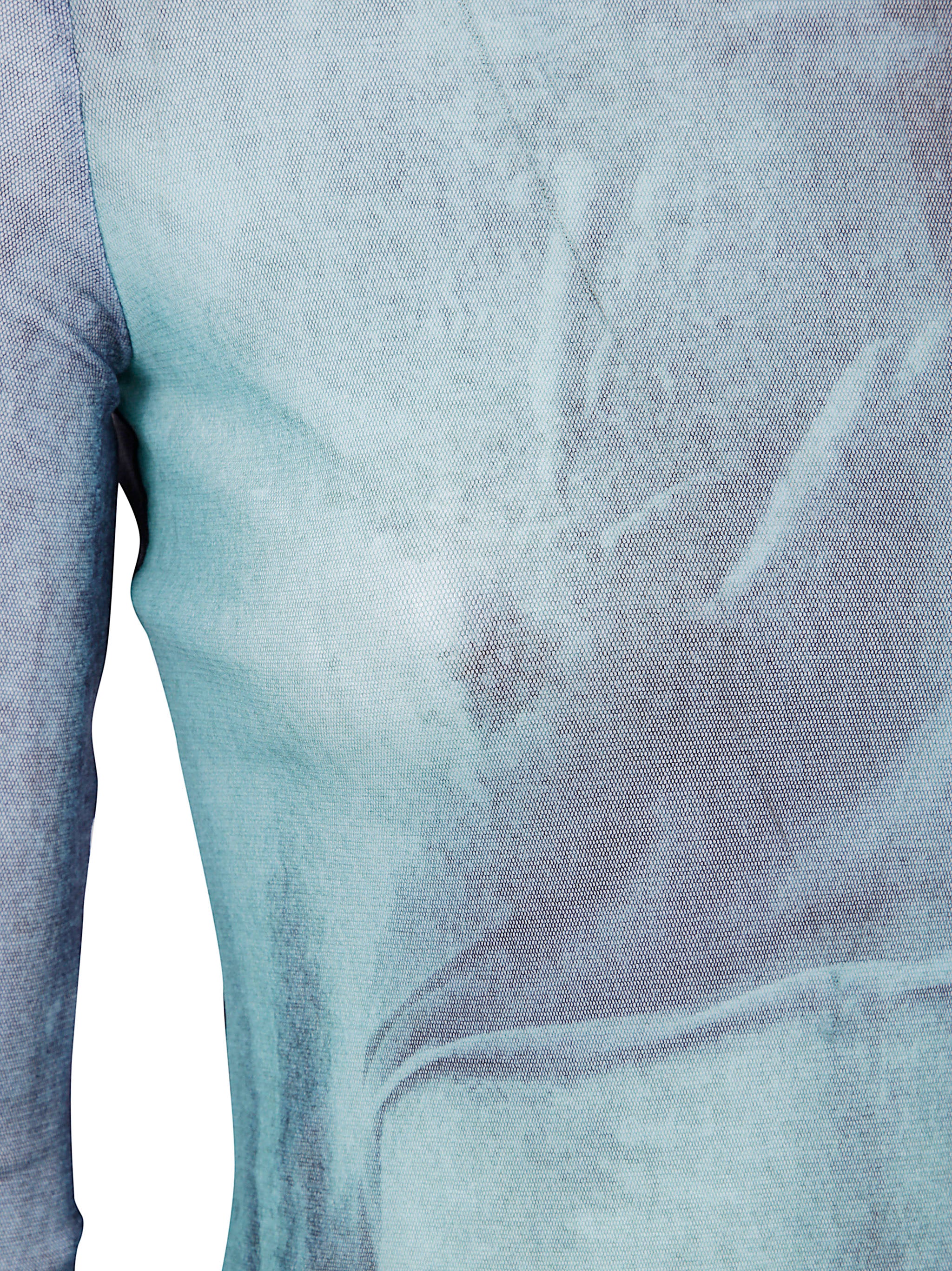 JEAN PAUL GAULTIER Mesh Long Sleeves Top Printed - Water