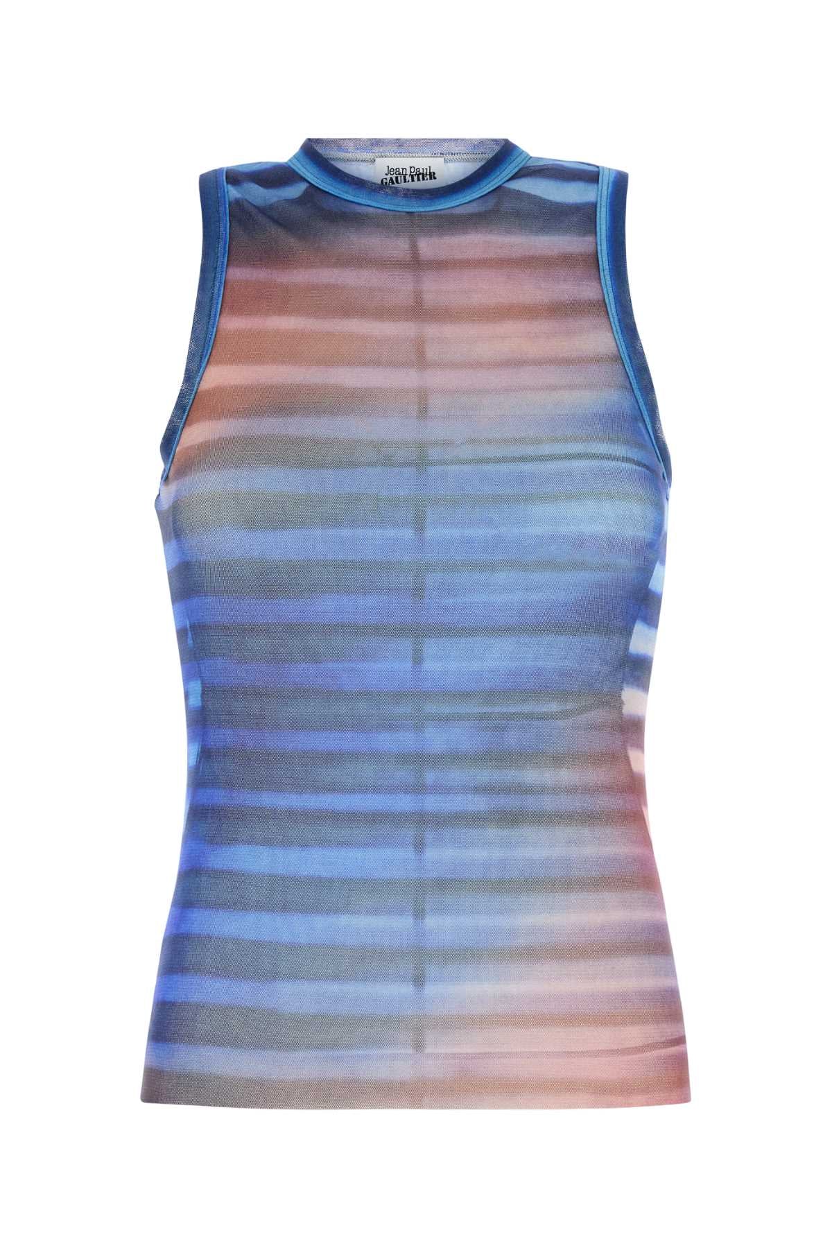 JEAN PAUL GAULTIER Printed Tulle Air Tank Top - FW25