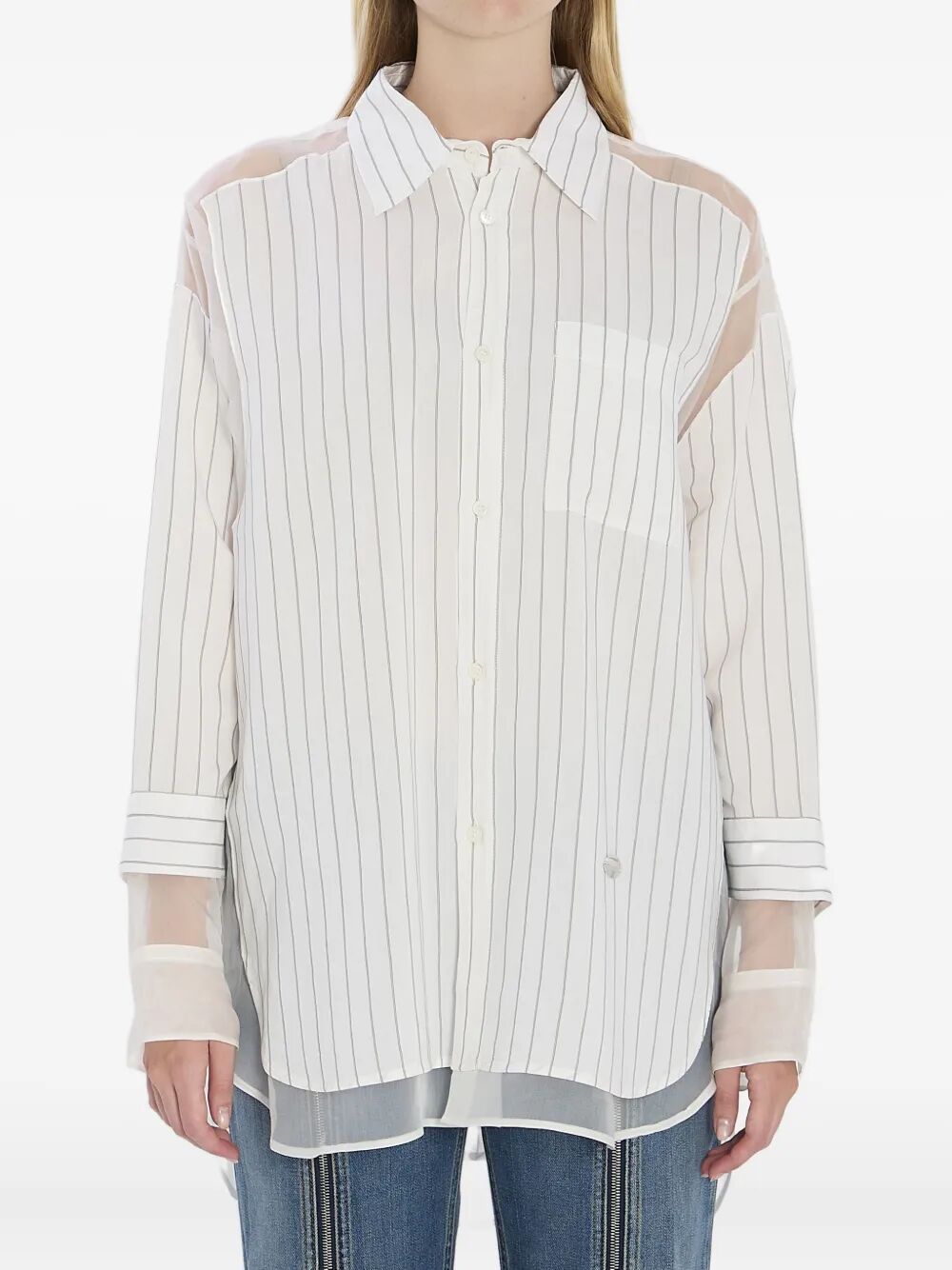 JEAN PAUL GAULTIER Pinstripe Mini Grand Shirt