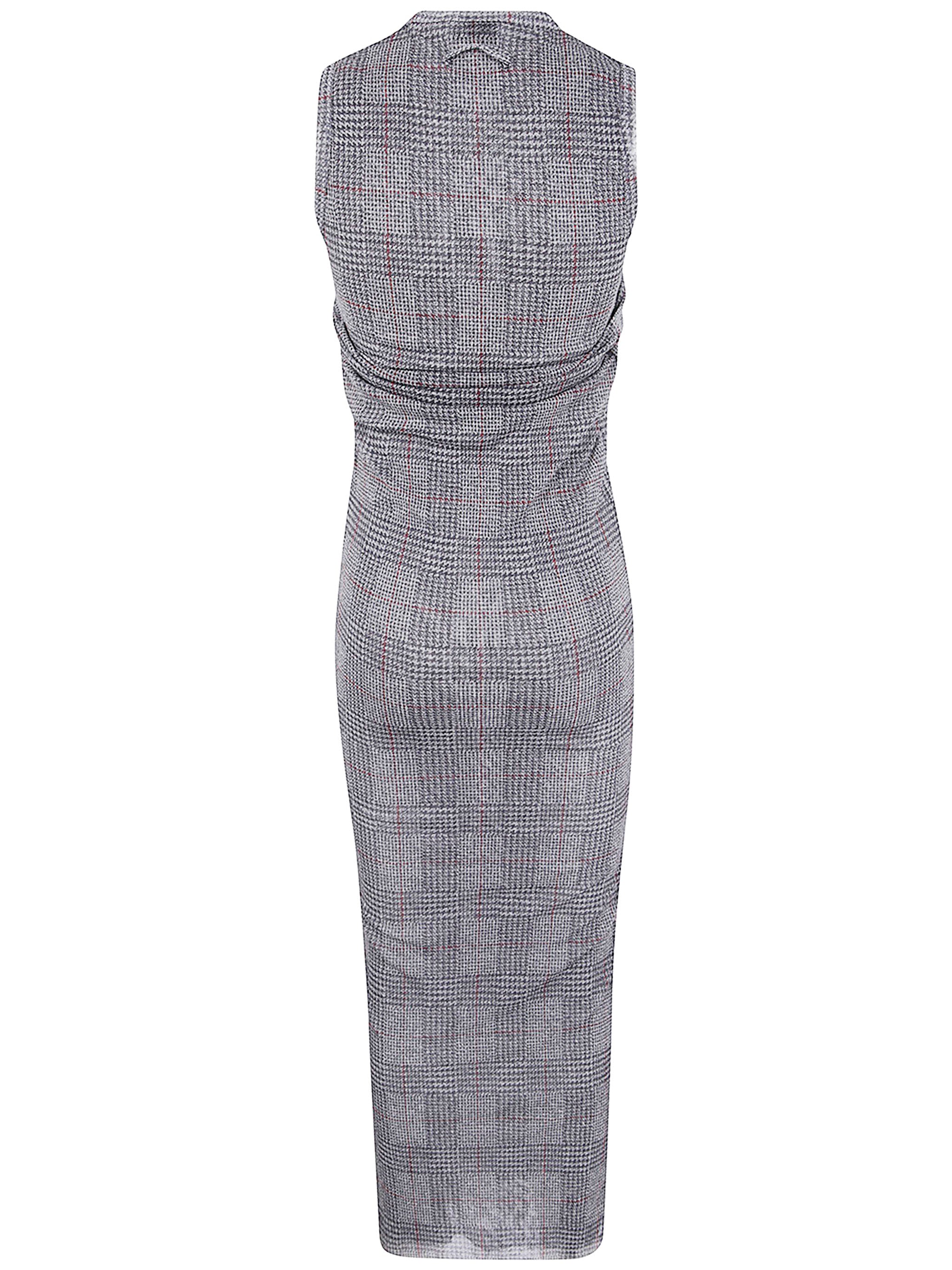 JEAN PAUL GAULTIER Mesh Long Dress with Double Layer Print - Body Shadow & Prince of Wales