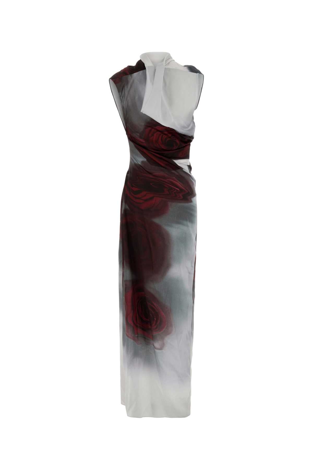 JEAN PAUL GAULTIER Printed Satin Long Dress for Women