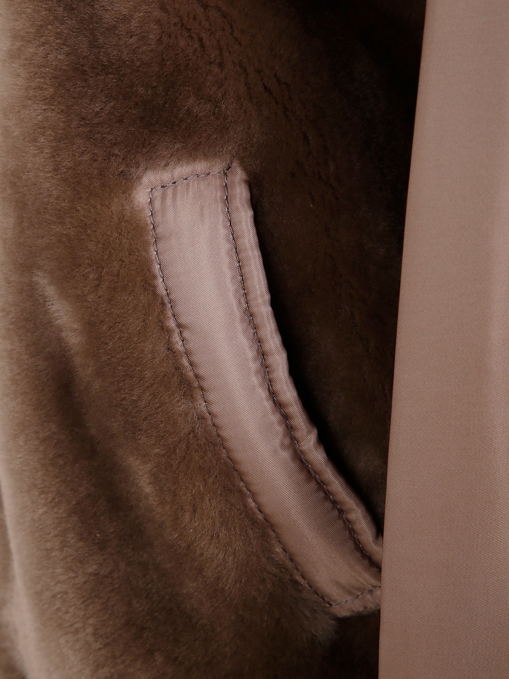 BLANCHA Straight Merino Shearling and Nylon Fabric Jacket