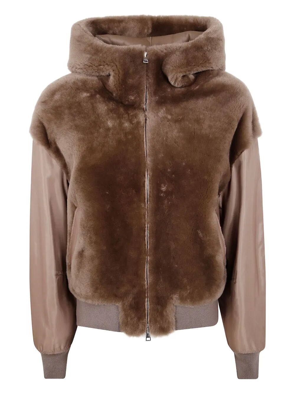 BLANCHA Straight Merino Shearling and Nylon Fabric Jacket