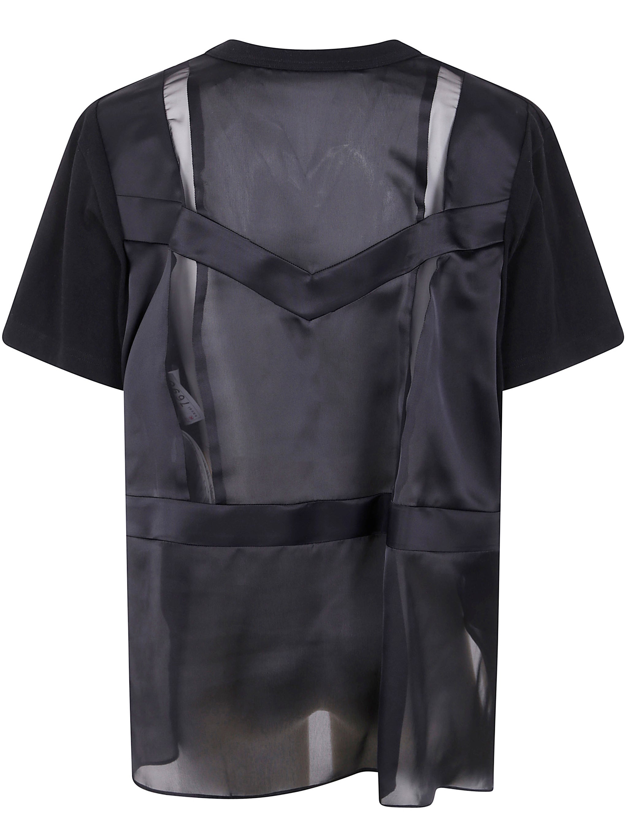 SACAI Nylon Twill Mix Cotton T-Shirt for Women - SS25