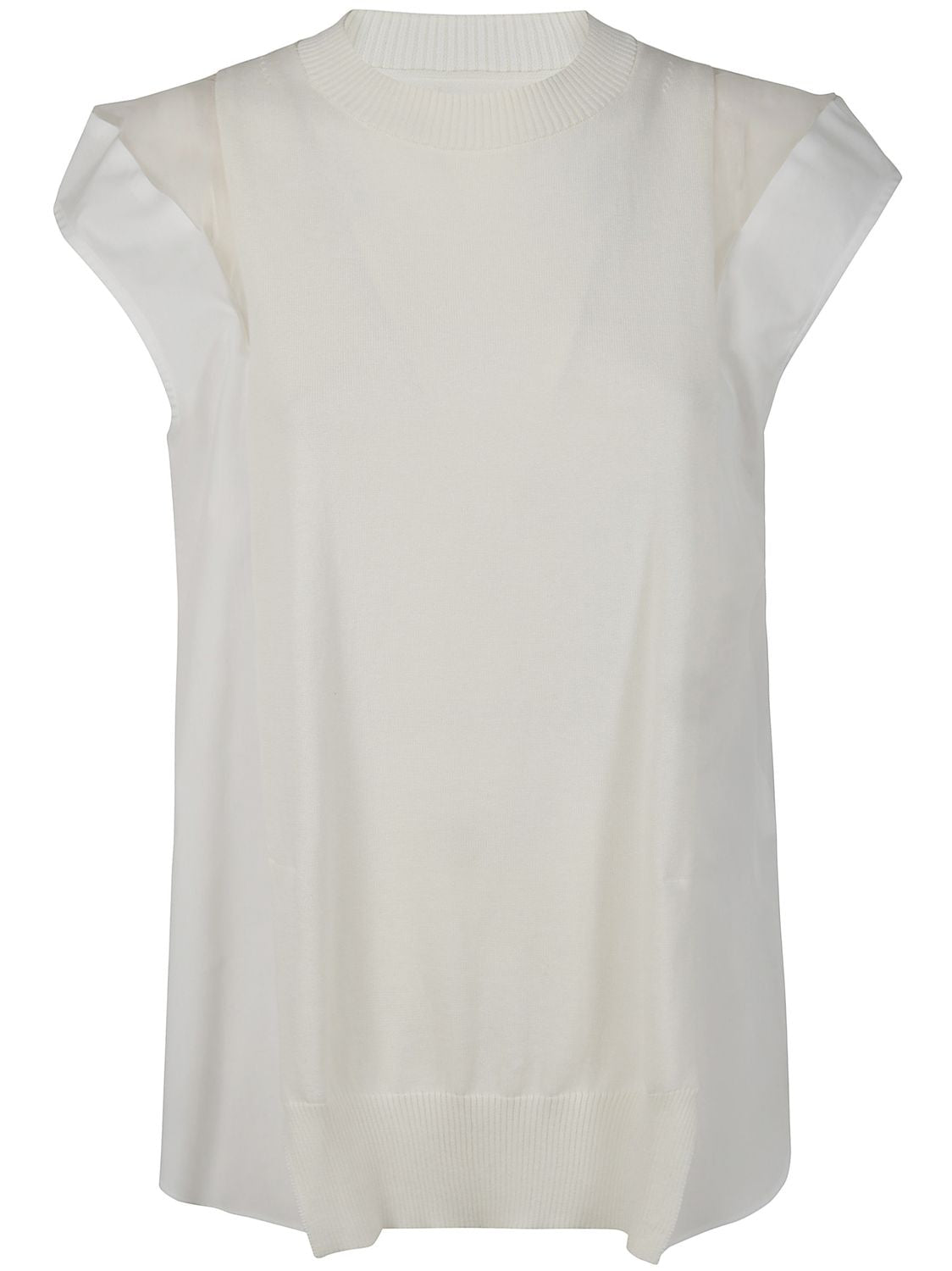 SACAI Popeline and Knit Pullover for Women - SS25 Collection