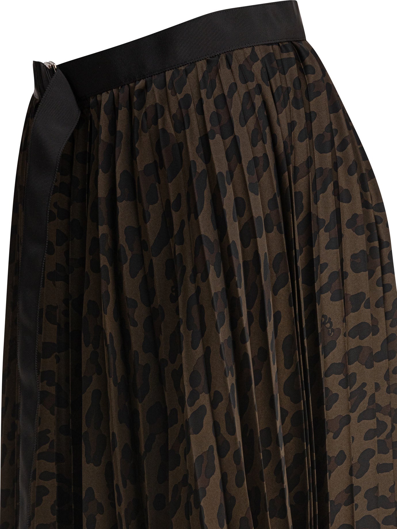 SACAI Women's Pleated Mini Leopard Skirt
