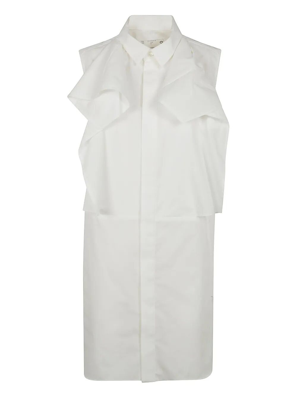 SACAI Women's Mini Ruffle Detail Shirt Dress for SS25