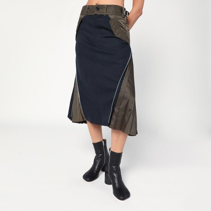 SACAI Tailored Mini Skirt with Pleats and Pockets