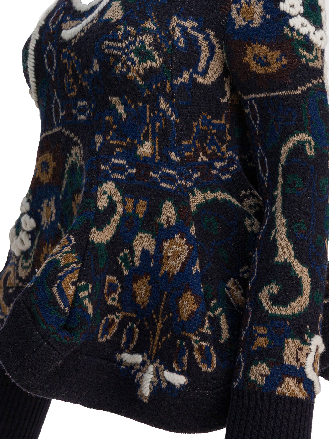 SACAI Floral Jacquard Knit Sweater - Regular Fit