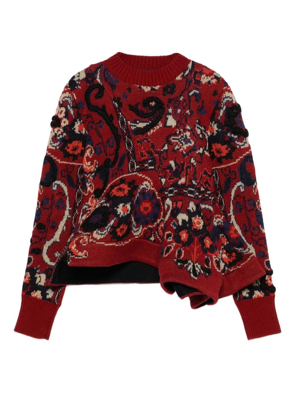 SACAI Asymmetric Paisley-Print Sweater