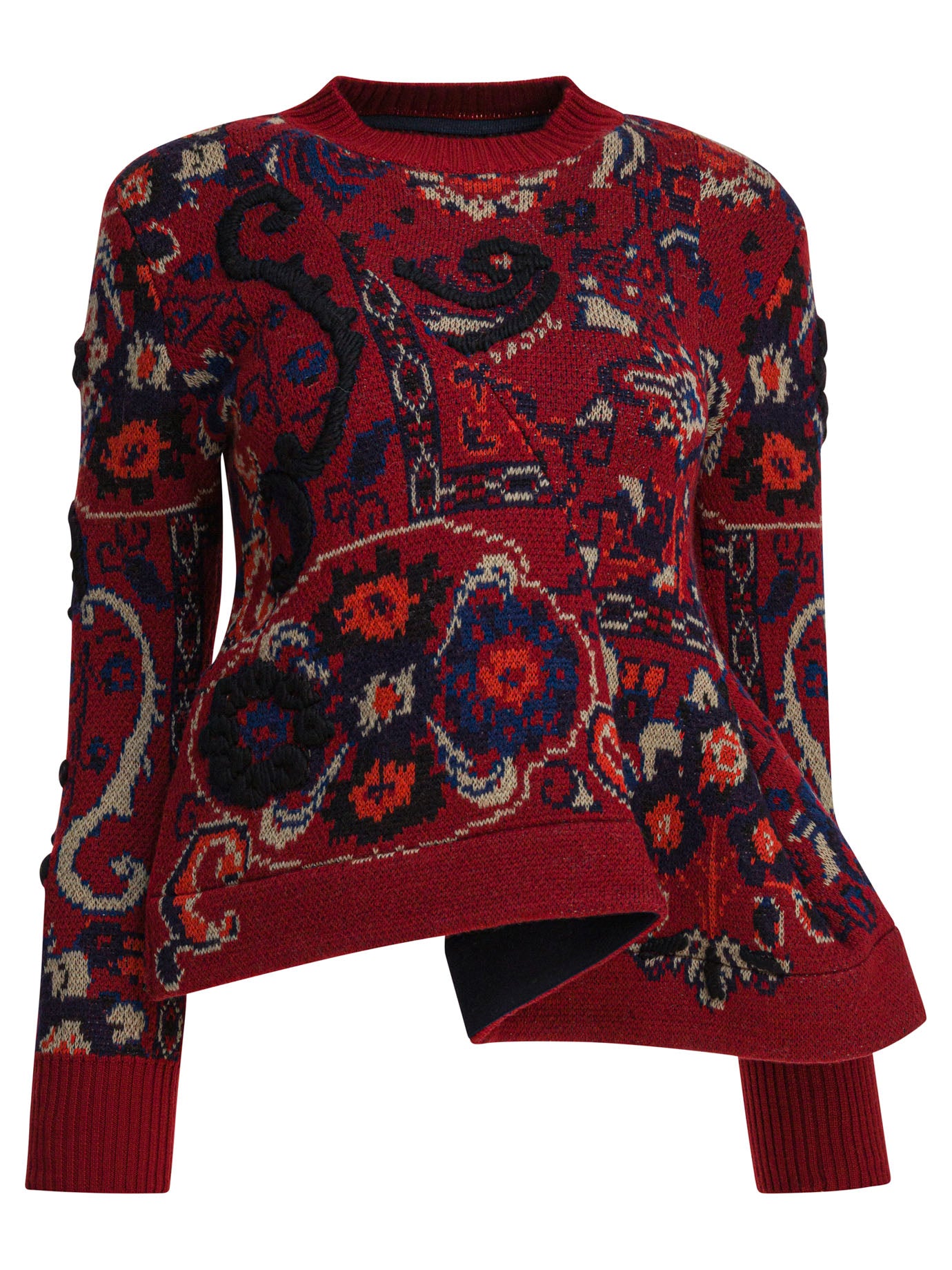 SACAI Floral Jacquard Knit Pullover for Women