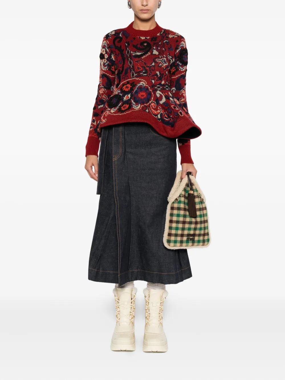 SACAI Asymmetric Paisley-Print Sweater