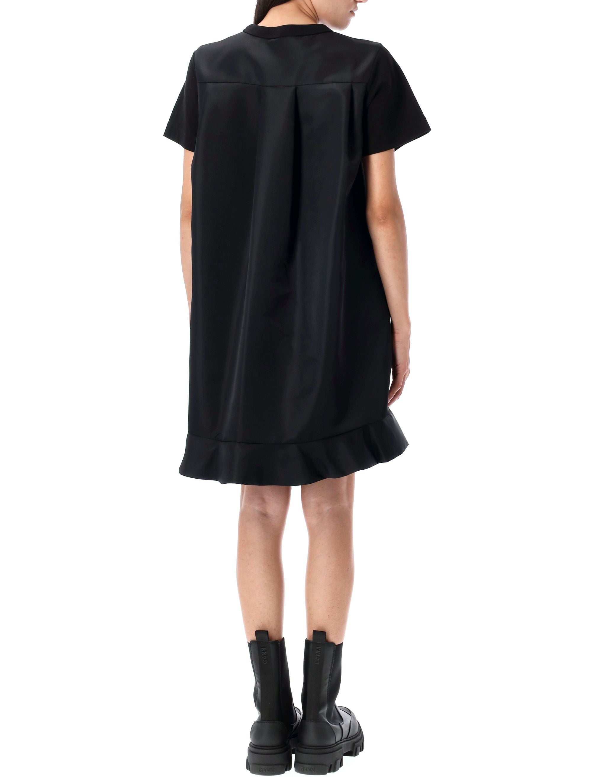 SACAI Women's Mini T-Shirt Dress with Frilled Hem