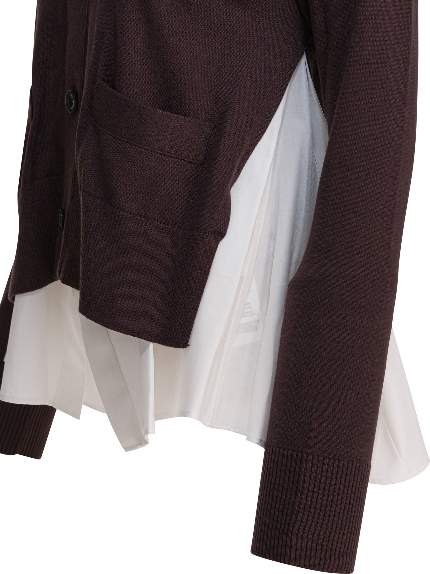 SACAI Knitwear Poplin Blend Cardigan