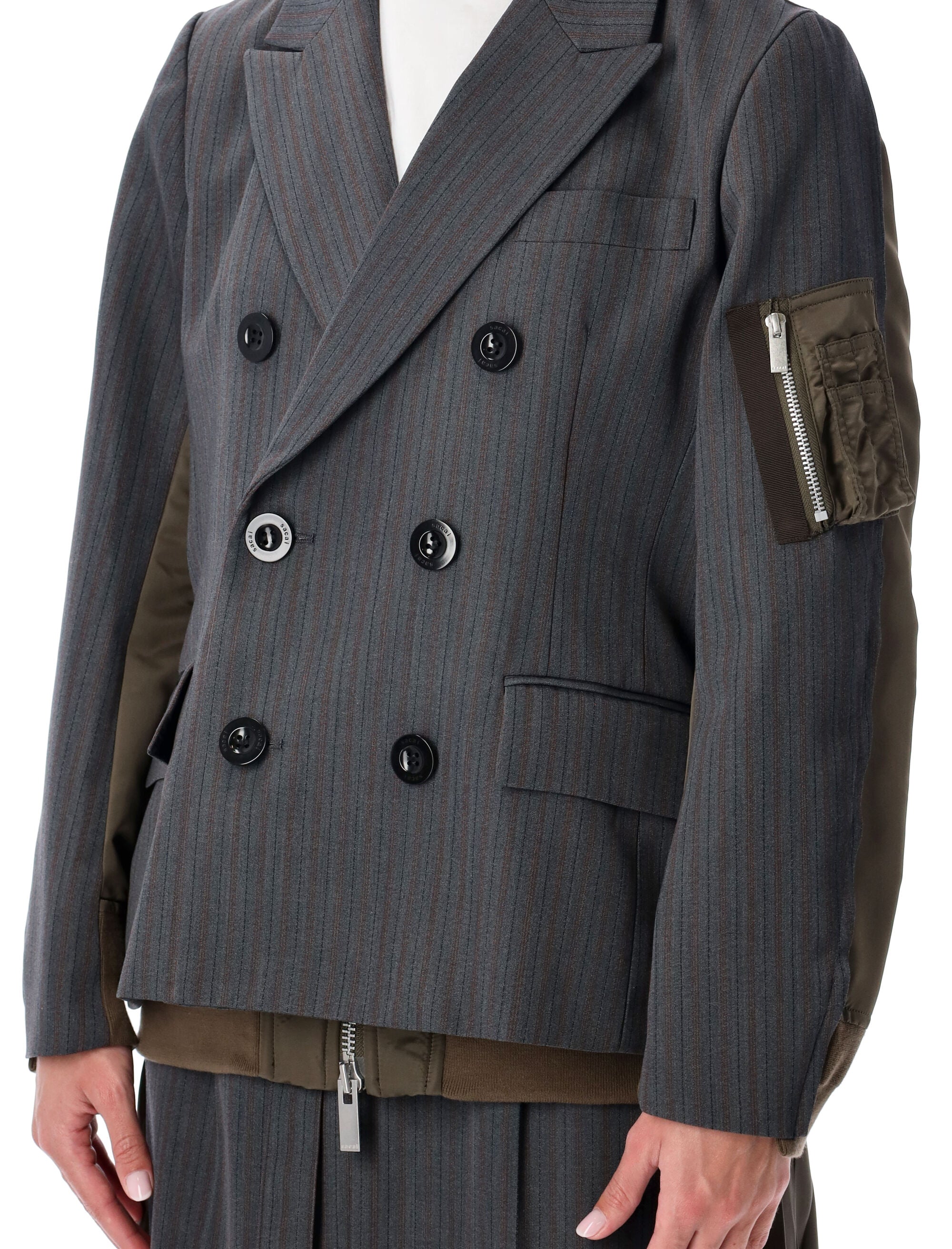 SACAI Double-Breasted Bomber-Style Jacket for Women
