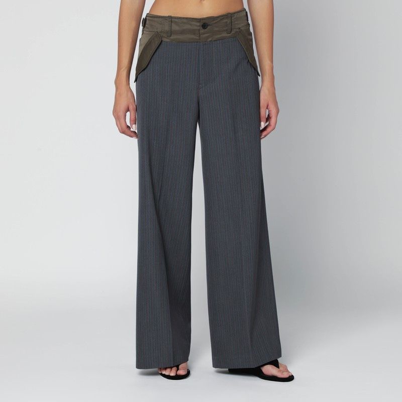 SACAI Pinstripe Bimaterial Trousers