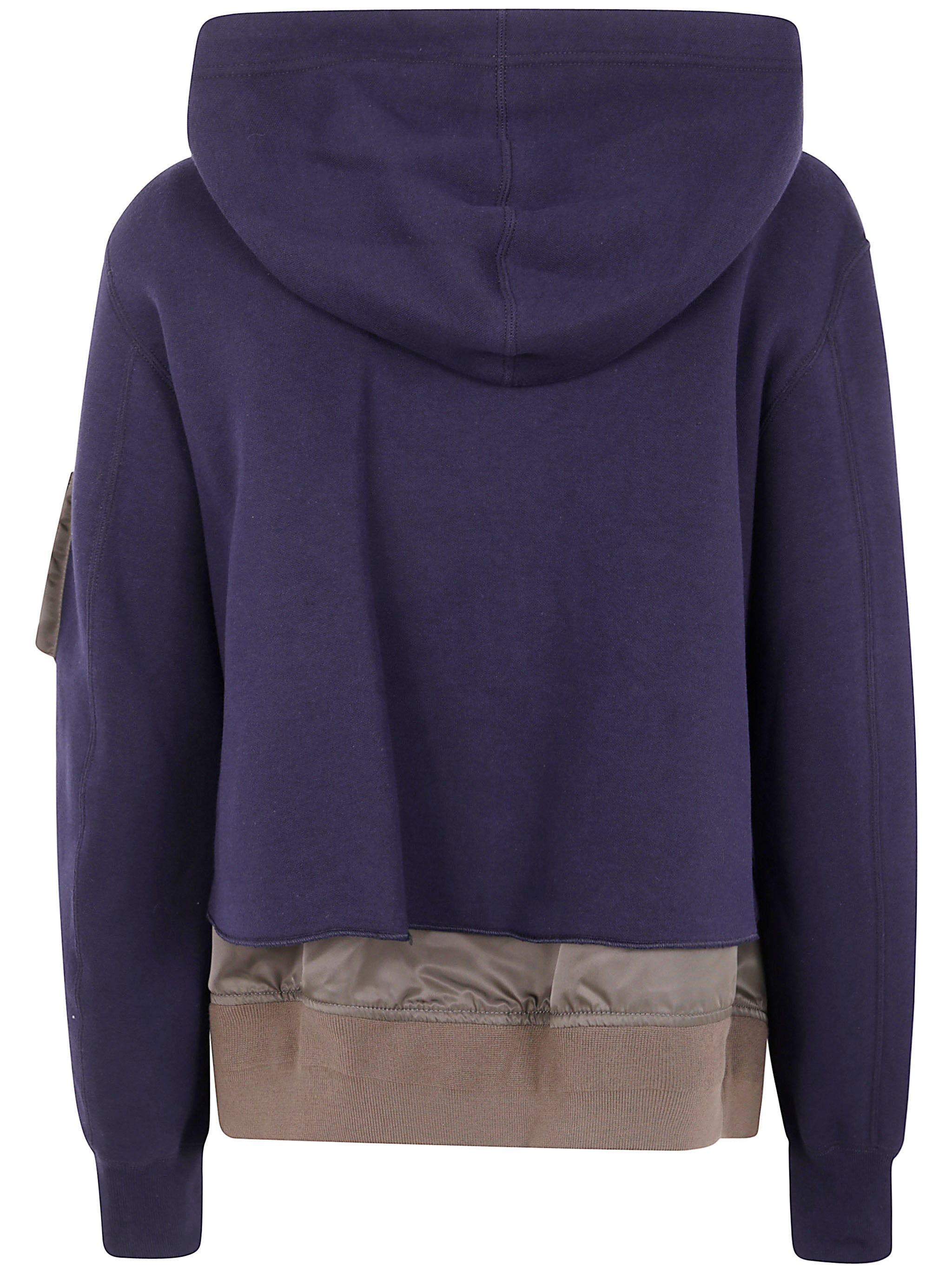 SACAI Sponge Sweat X Nylon Twill Hoodie for Women
