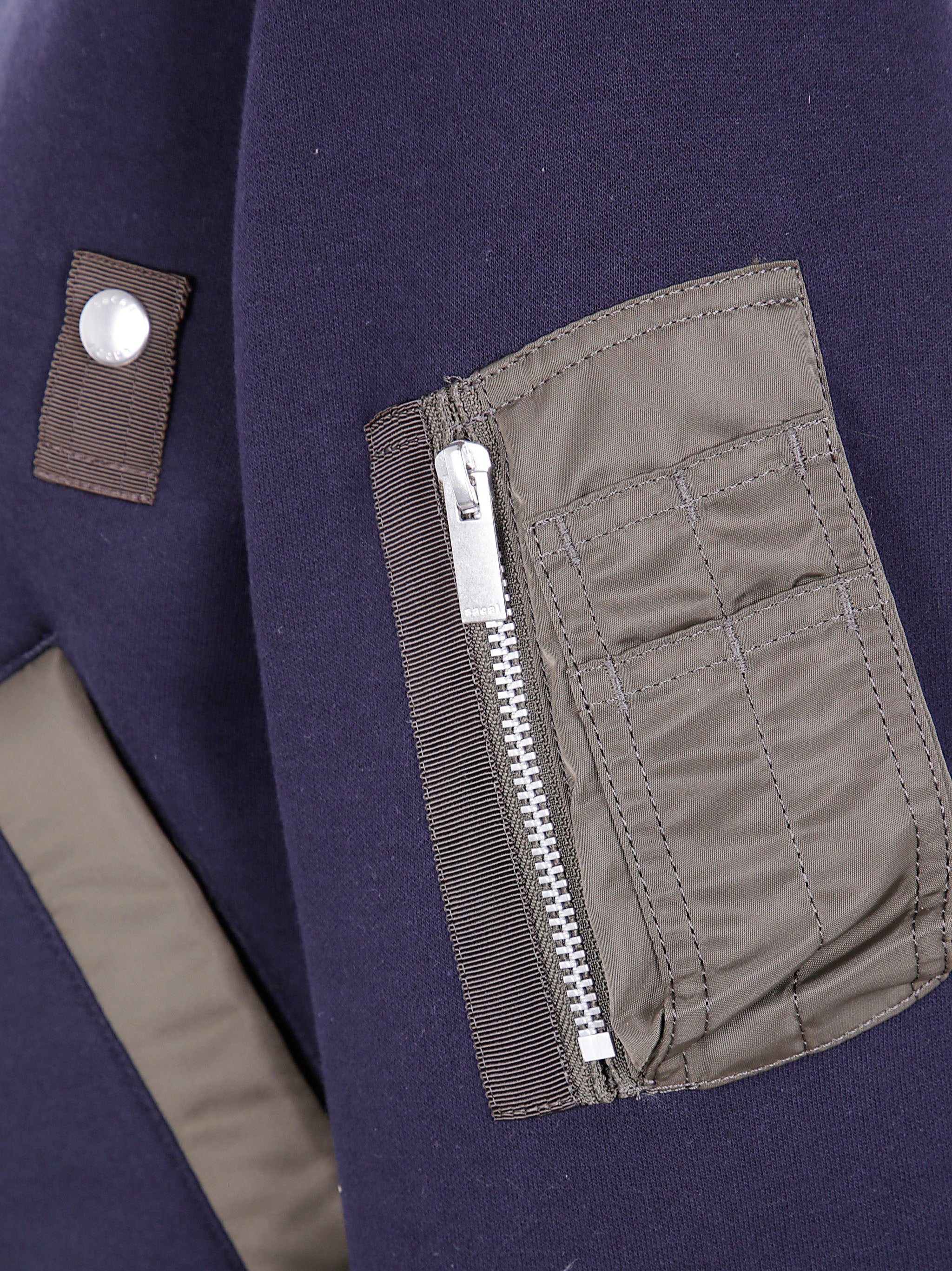 SACAI Sponge Sweat X Nylon Twill Hoodie for Women