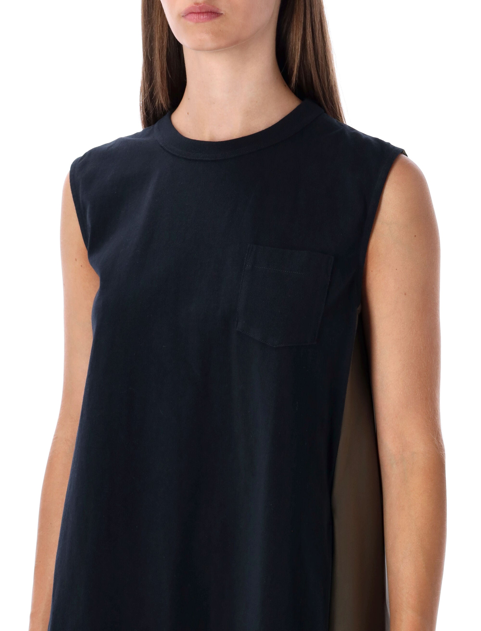 SACAI Sleek Mini Dress with Pleated Back