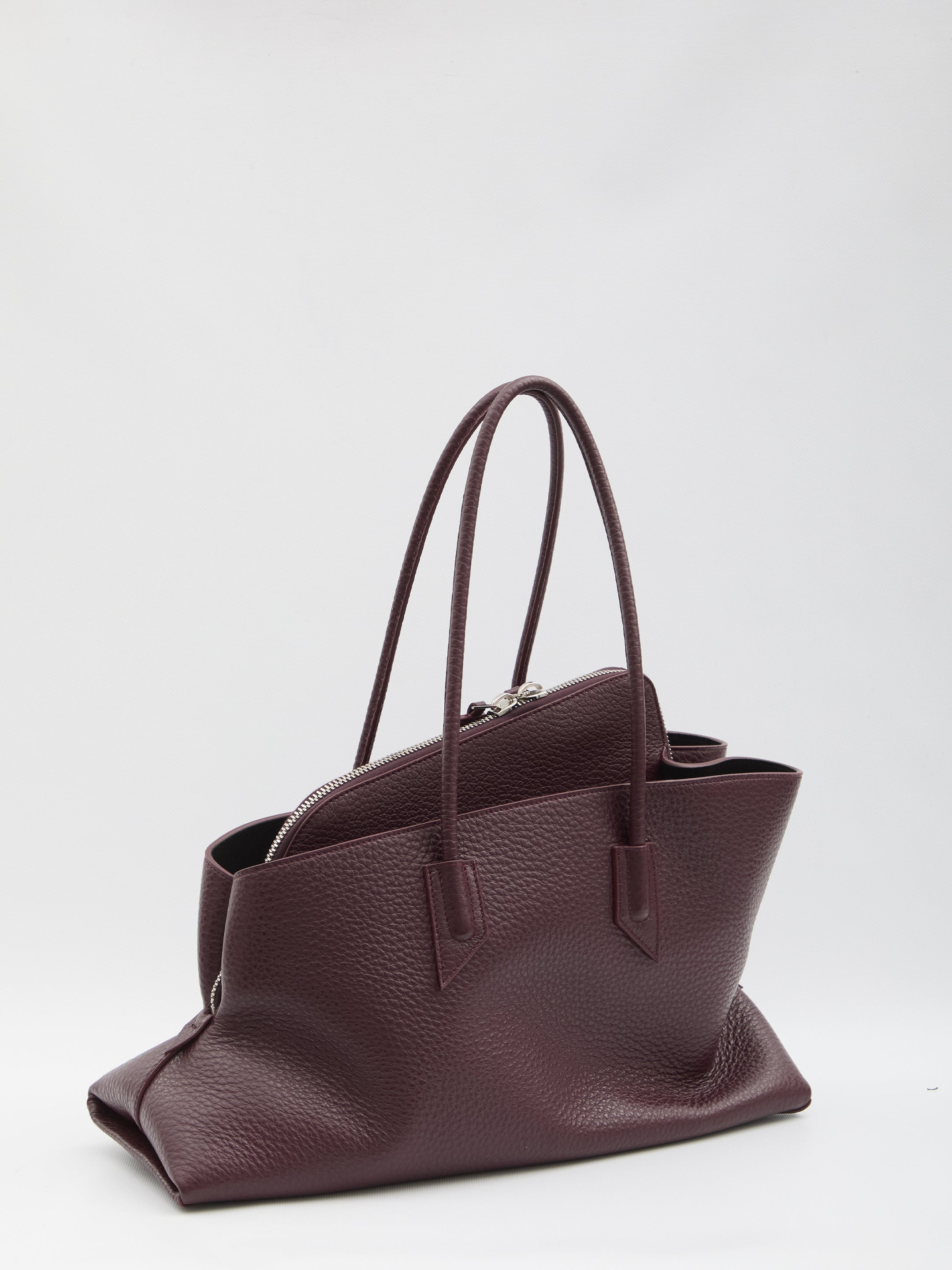 THE ATTICO Medium Grain-Effect Leather Handbag with Tubular Handles