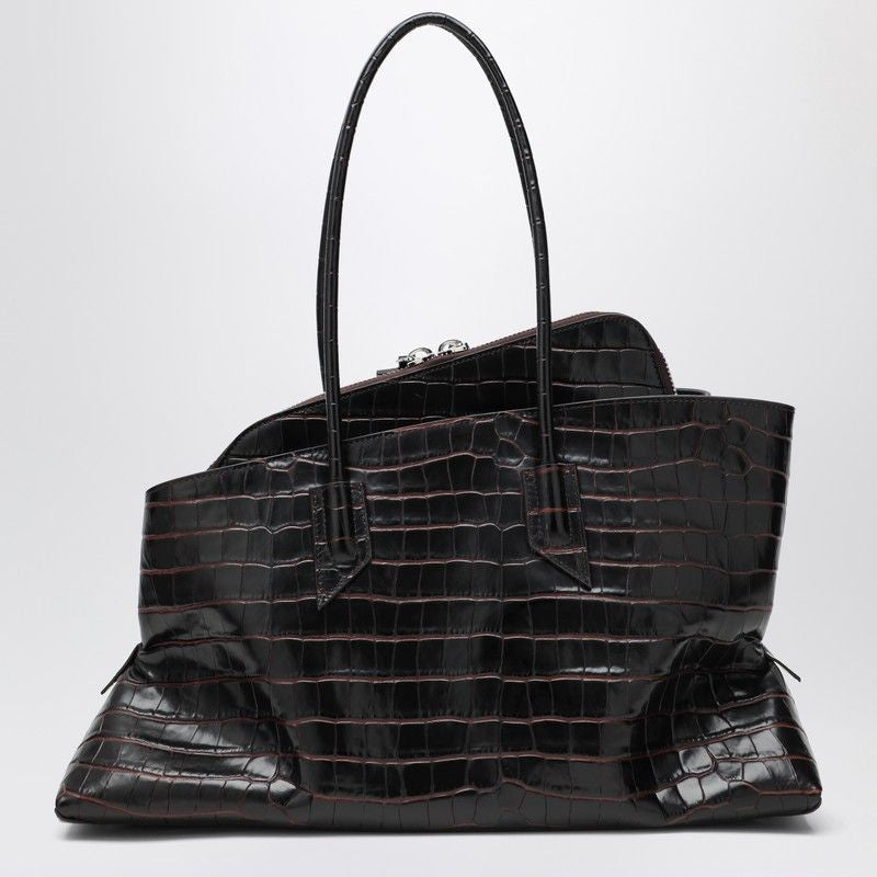 THE ATTICO Medium Crocodile-Embossed Handbag