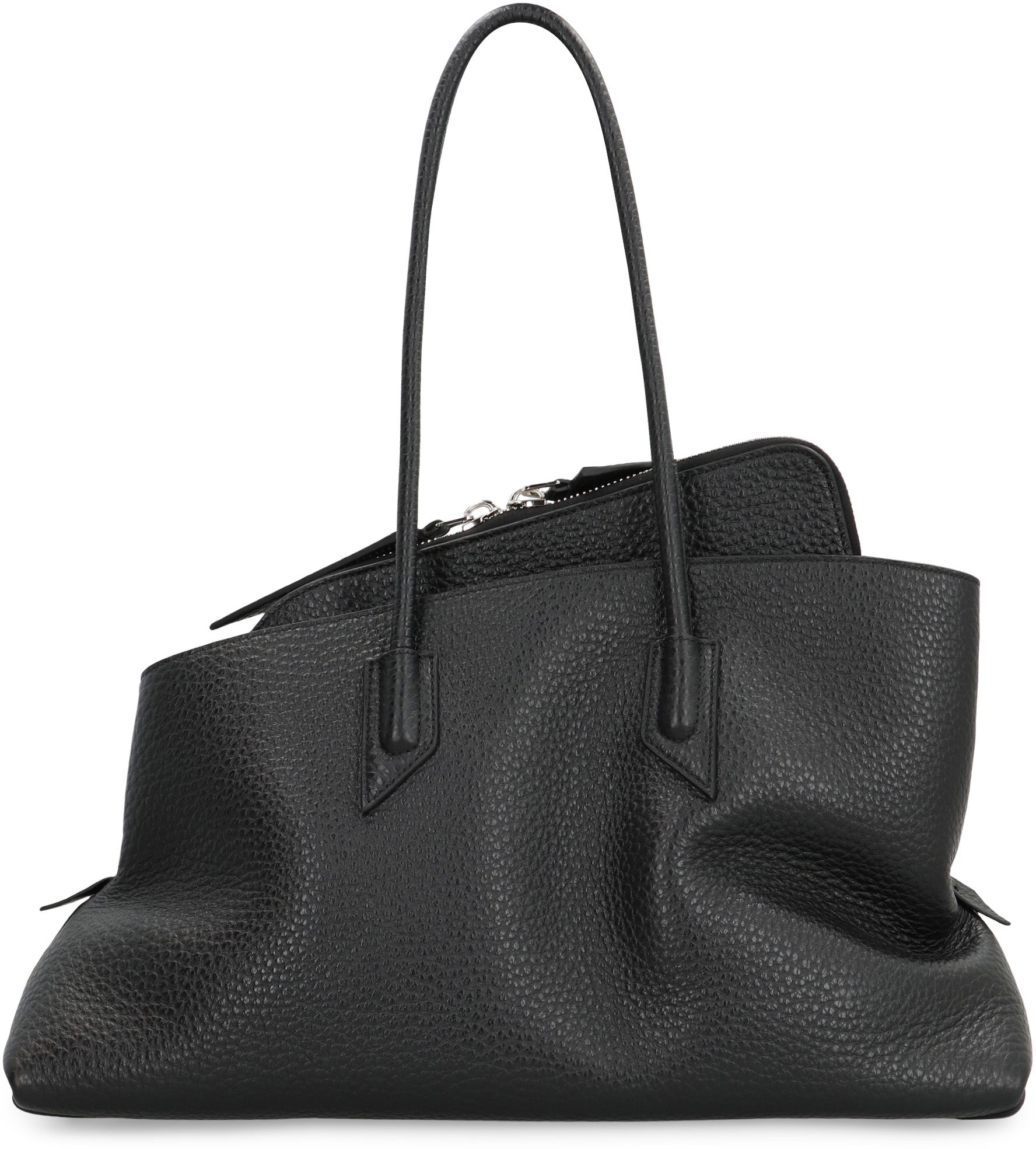 THE ATTICO Classic Medium Leather Shoulder Handbag