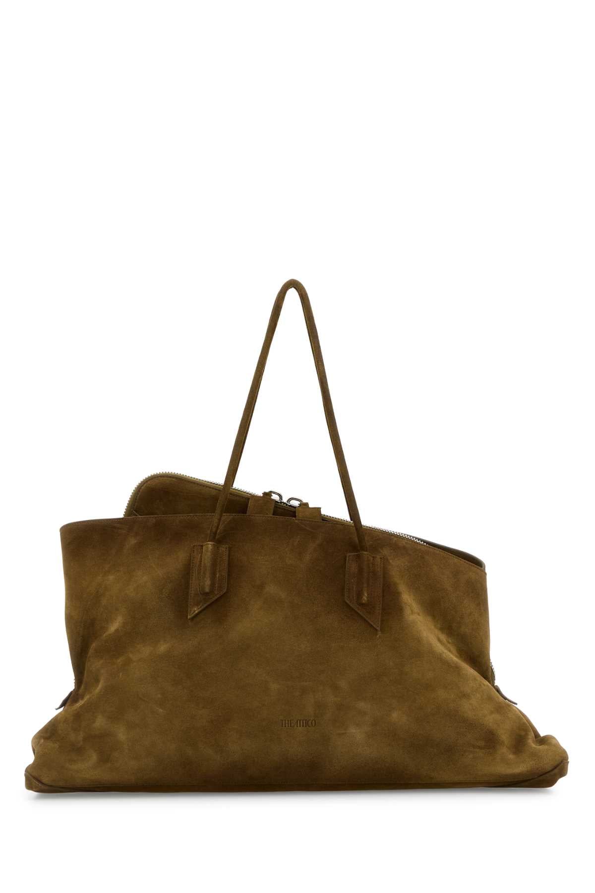 THE ATTICO Large Suede Top Handle Shopping Handbag