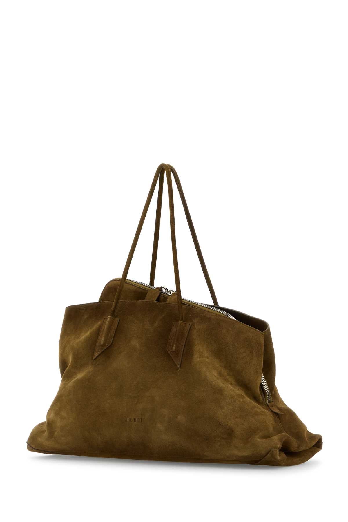 THE ATTICO Large Suede Top Handle Shopping Handbag