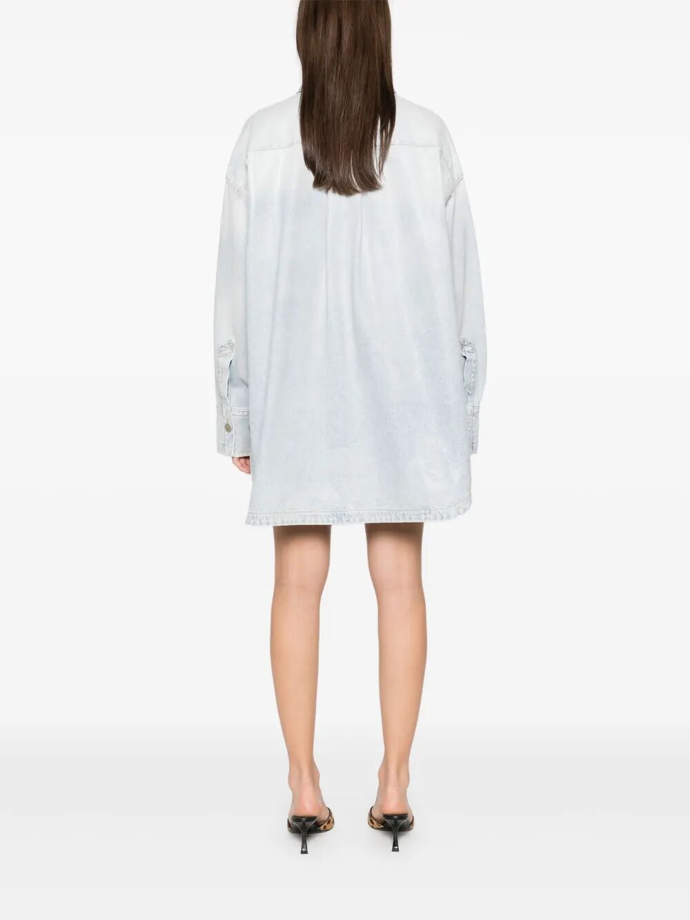 THE ATTICO Glossy Coated Denim Bomber Jacket