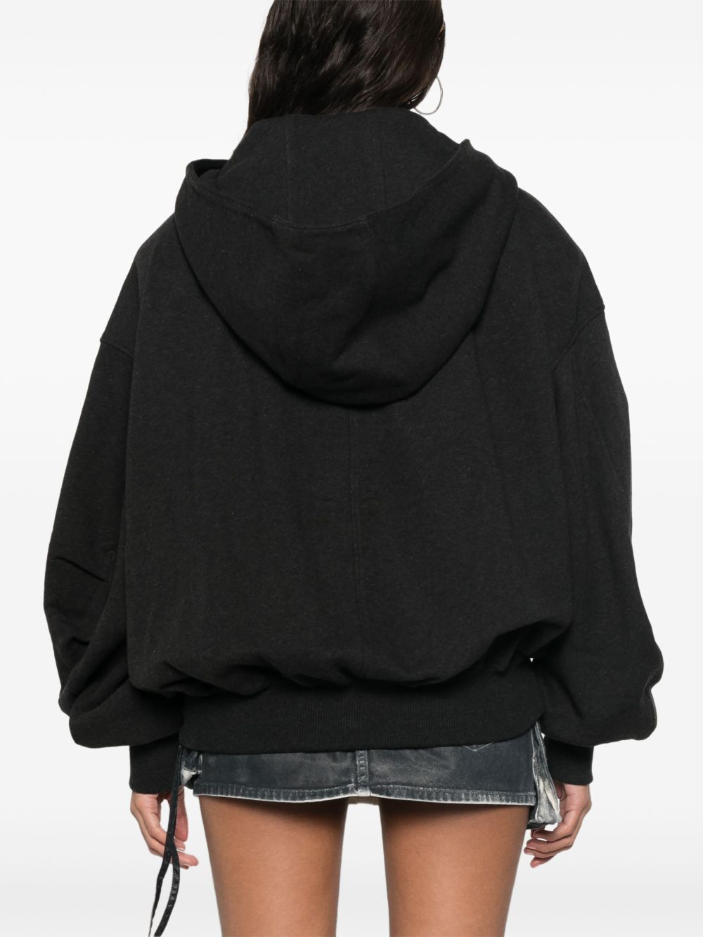 THE ATTICO COTTON BLEND STYLISH SWEATER WITH FRONT ZIP