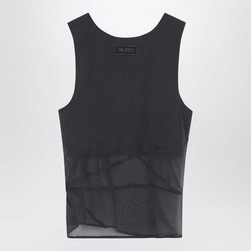 THE ATTICO Silk Round-Neck Tank Top