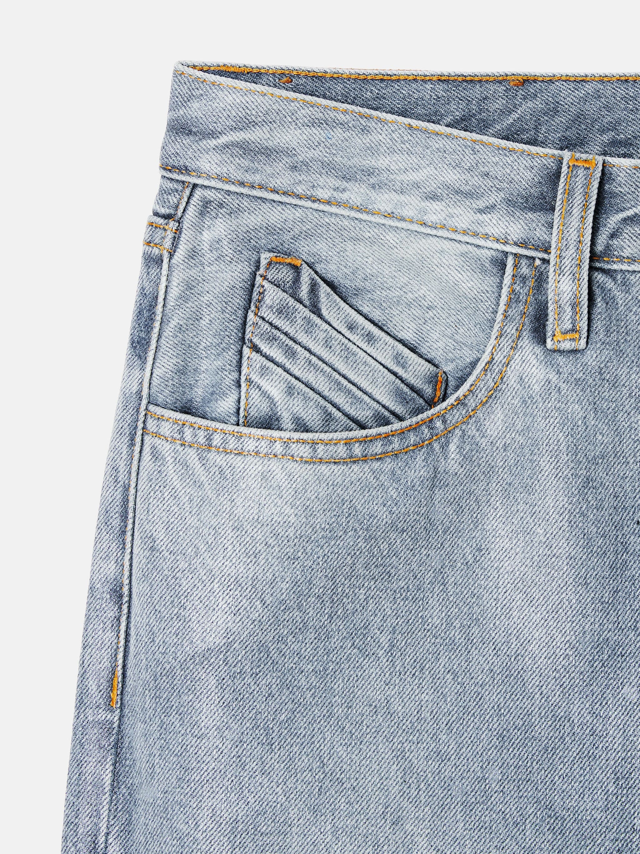 THE ATTICO Boyfriend-Style Long Trousers in Sky Blue