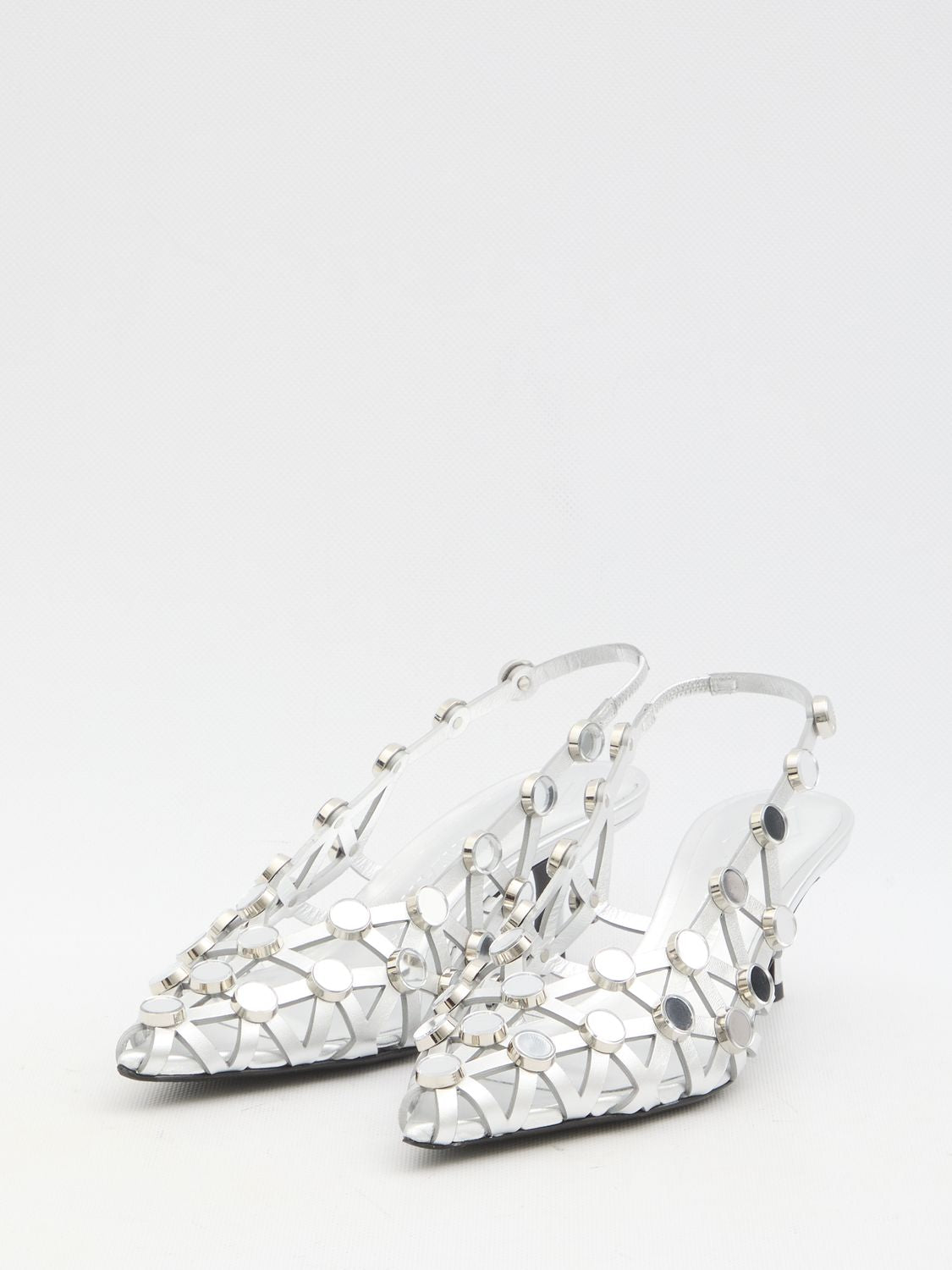 THE ATTICO Mini Grid Slingback 5cm Stiletto Heels