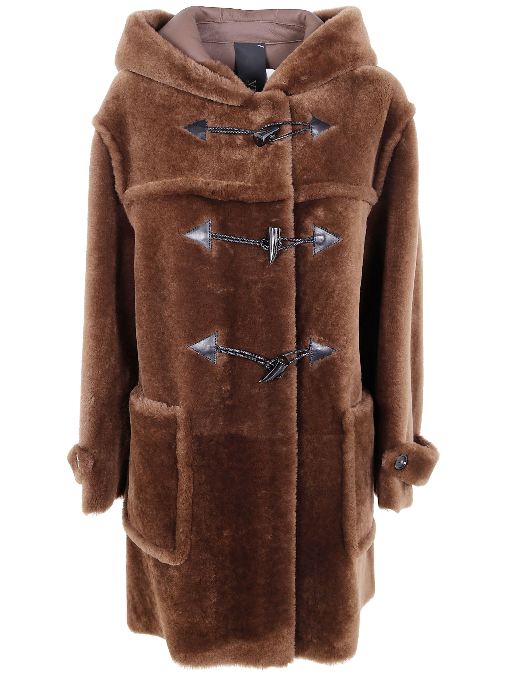 BLANCHA Straight Merino Shearling Montgomery Coat