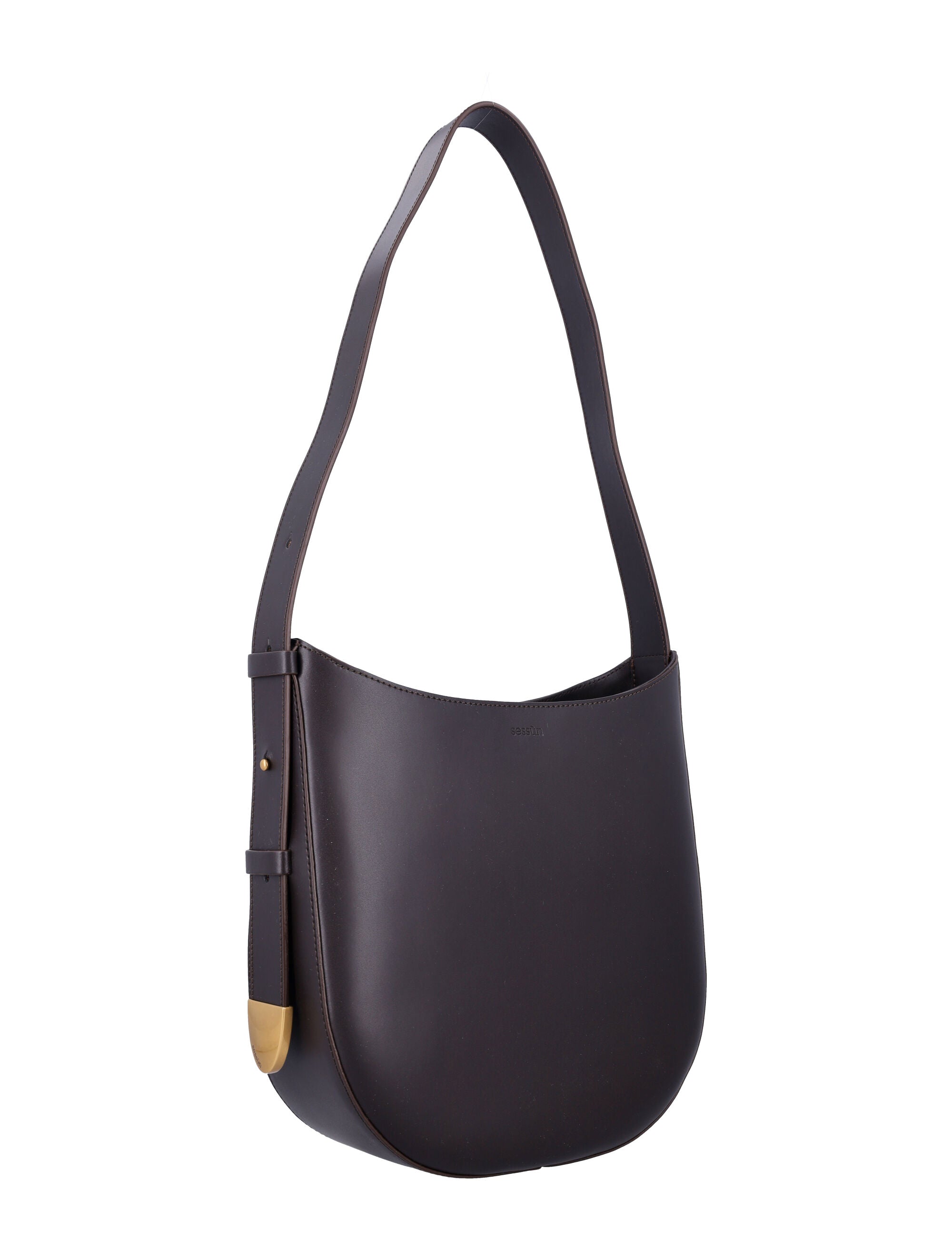 SESSUN Contemporary Hobo Handbag with Bronze Details - 26cm x 27cm x 9cm