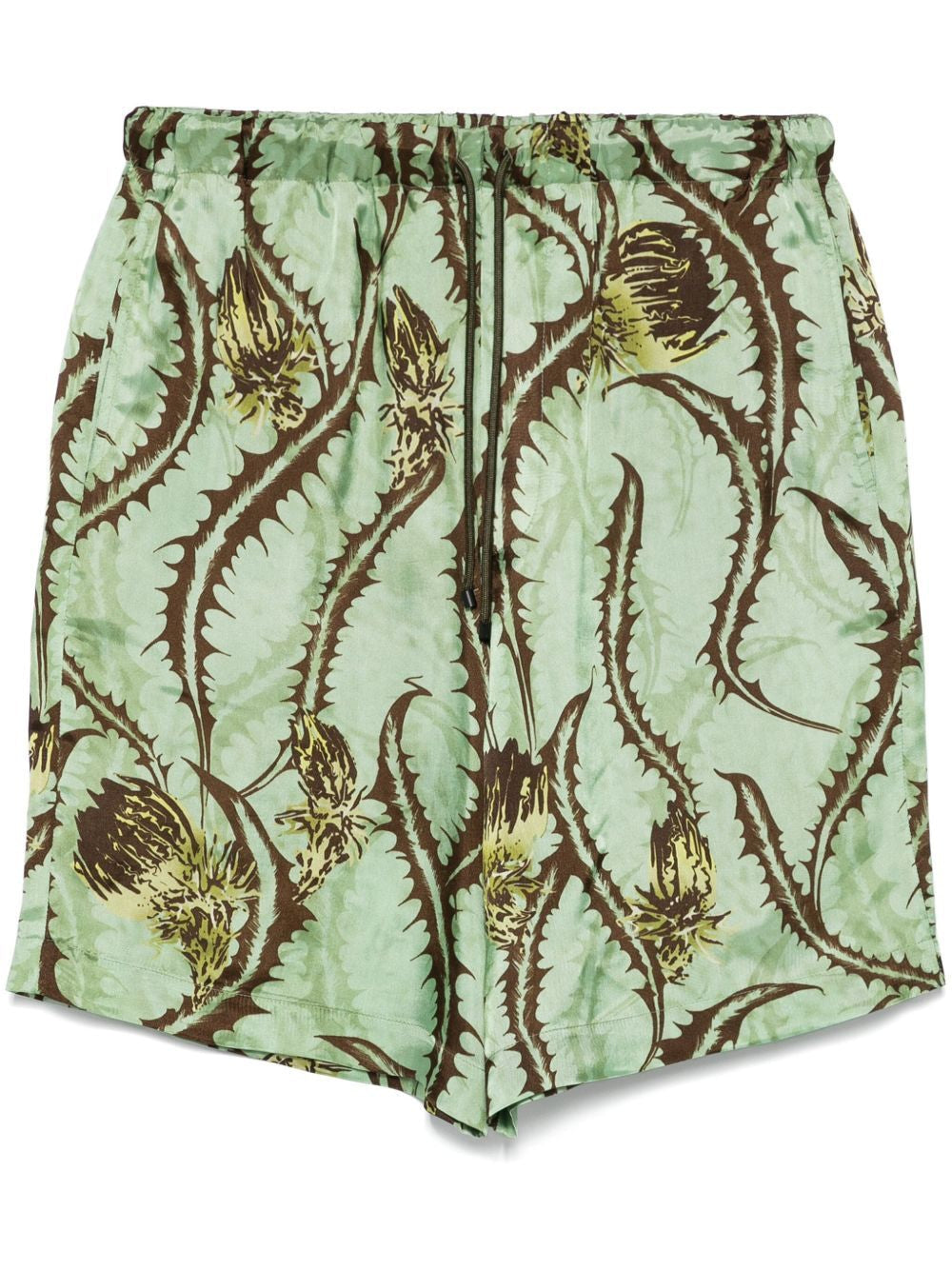 DRIES VAN NOTEN Thistle Print Mini Shorts for Men