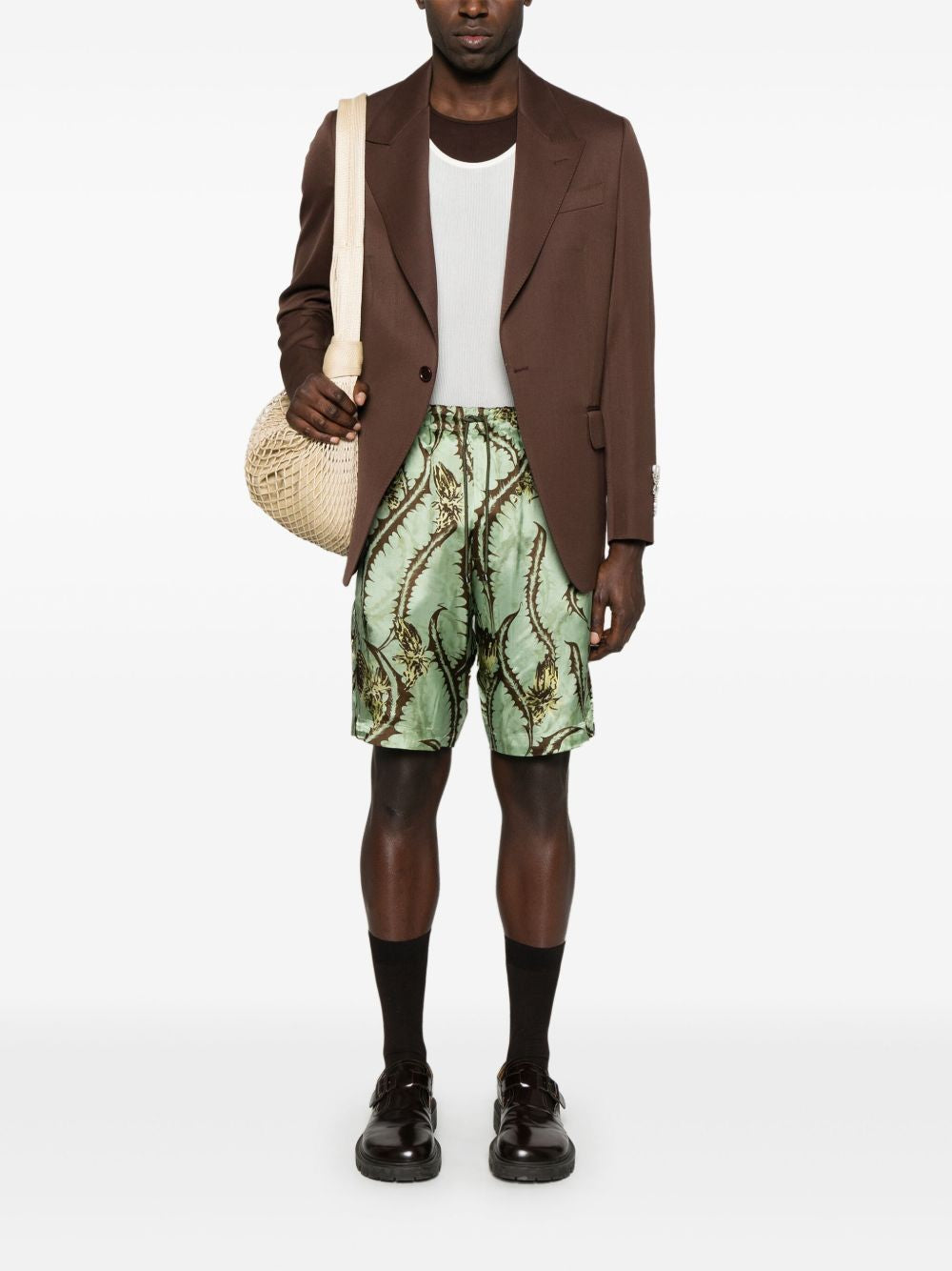 DRIES VAN NOTEN Thistle Print Mini Shorts for Men