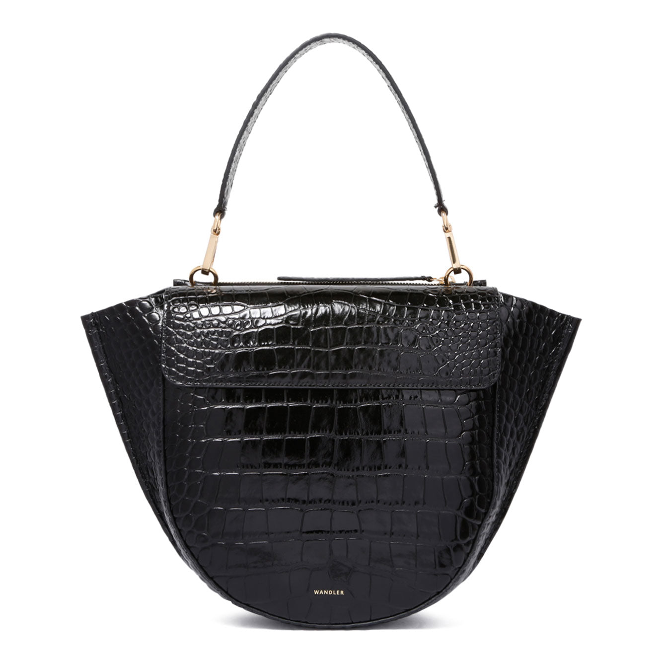 WANDLER Crocodile Effect Leather Mini Handbag