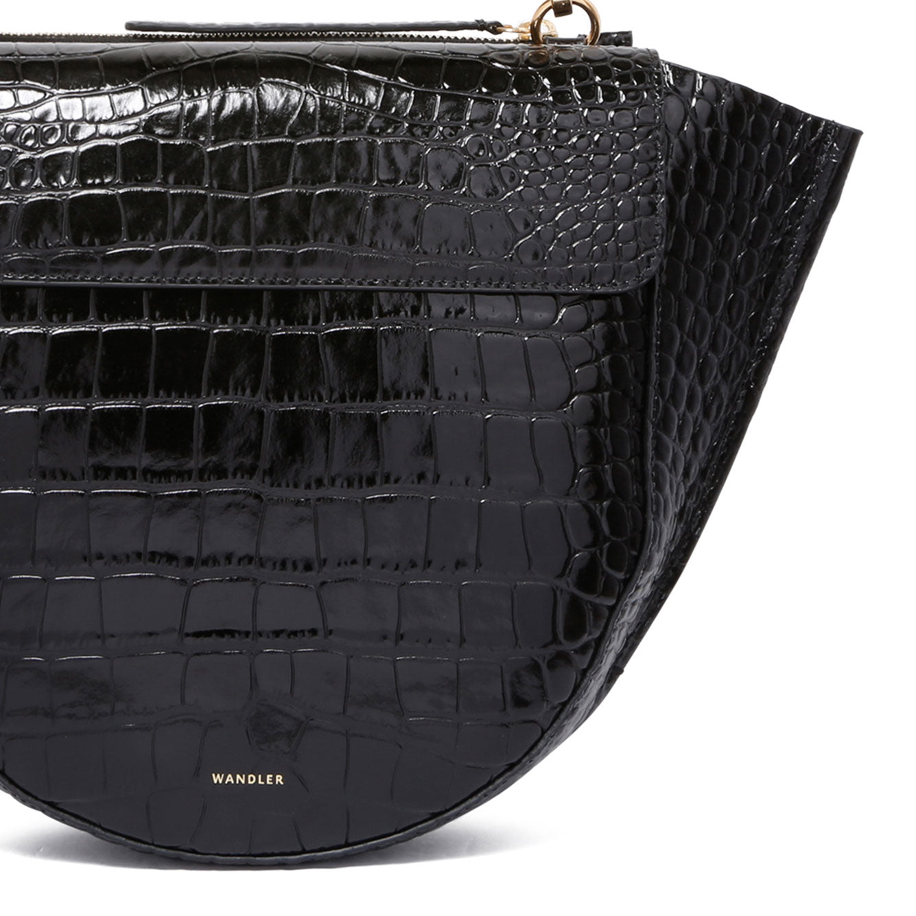 WANDLER Crocodile Effect Leather Mini Handbag