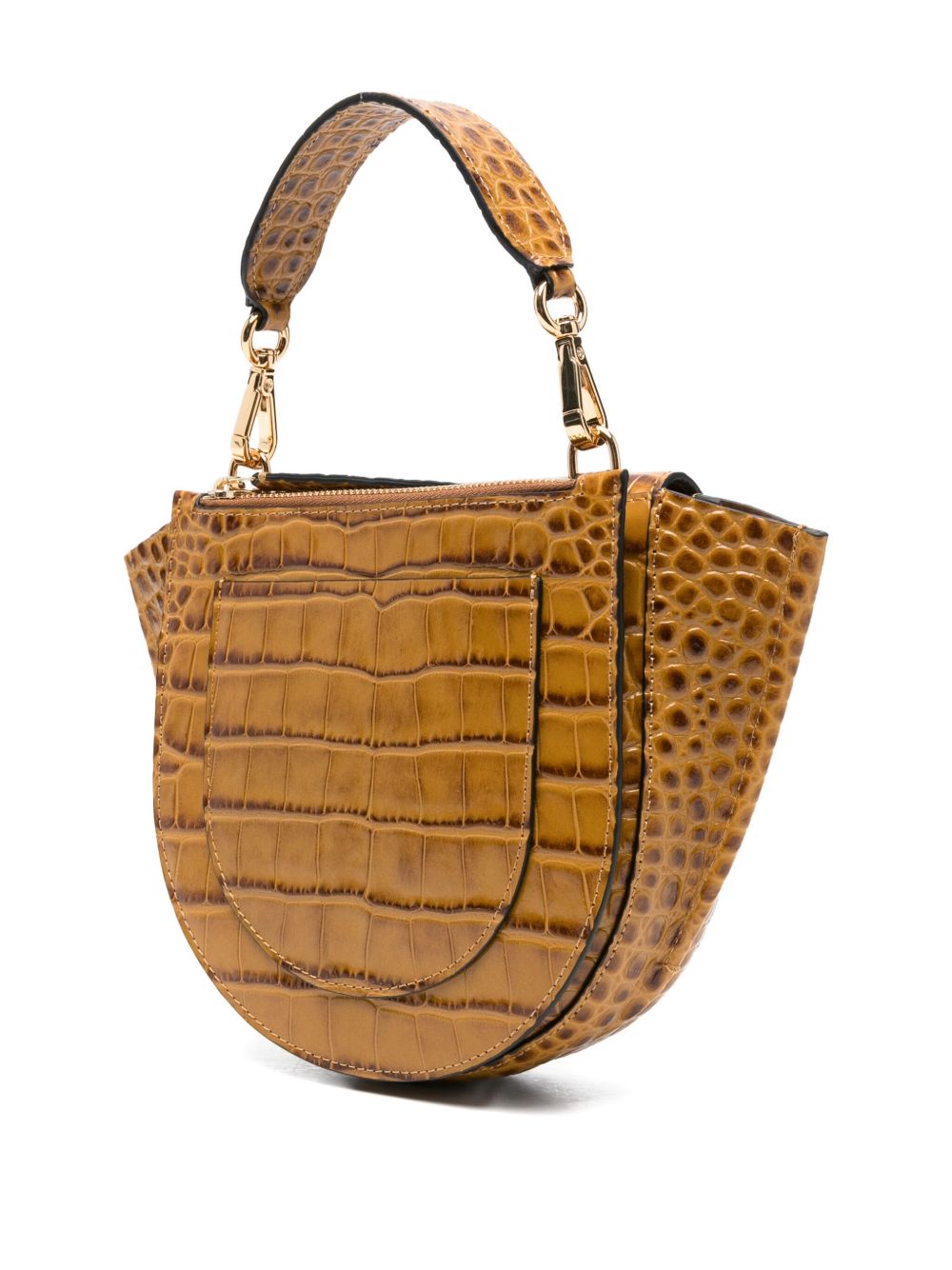 WANDLER Mini Croco Handbag with Magnetic Closure